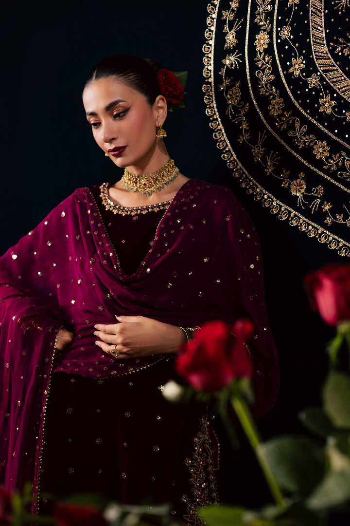  Nayaab 3Pc - Velvet Luxe Pret BATIKLuxePRET2025  BATIK   XS / Burgundy / Velvet-S / Burgundy / Velvet-M / Burgundy / Velvet-L / Burgundy / Velvet-XL / Burgundy / Velvet