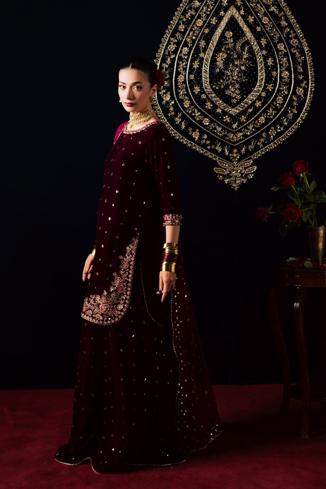  Nayaab 3Pc - Velvet Luxe Pret BATIKLuxePRET2025  BATIK   XS / Burgundy / Velvet-S / Burgundy / Velvet-M / Burgundy / Velvet-L / Burgundy / Velvet-XL / Burgundy / Velvet