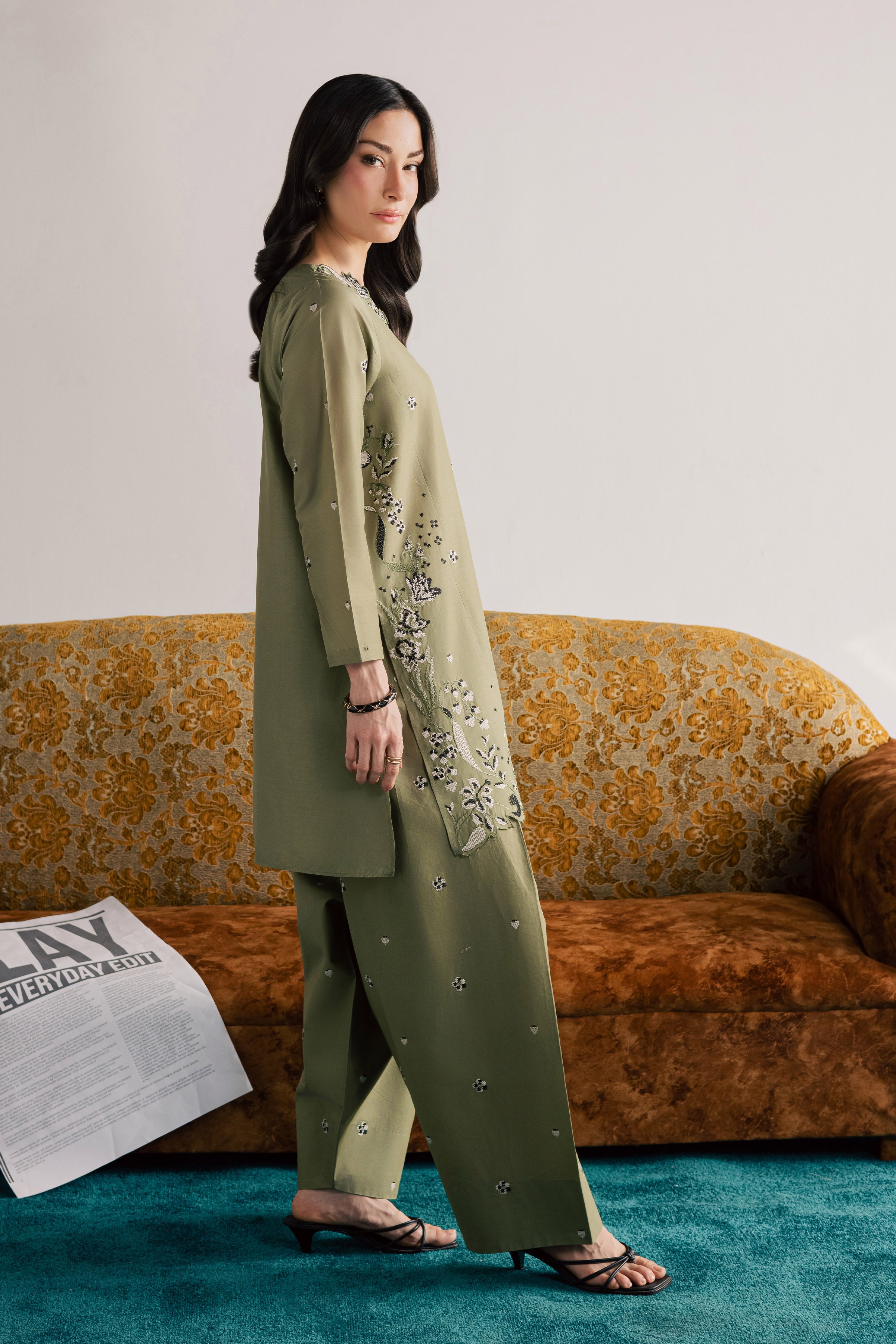  Nazni 2Pc - Embroidered Lawn Dress EverydayEdit26  BATIK   XS / Moss / Pima Lawn-S / Moss / Pima Lawn-M / Moss / Pima Lawn-L / Moss / Pima Lawn-XL / Moss / Pima Lawn