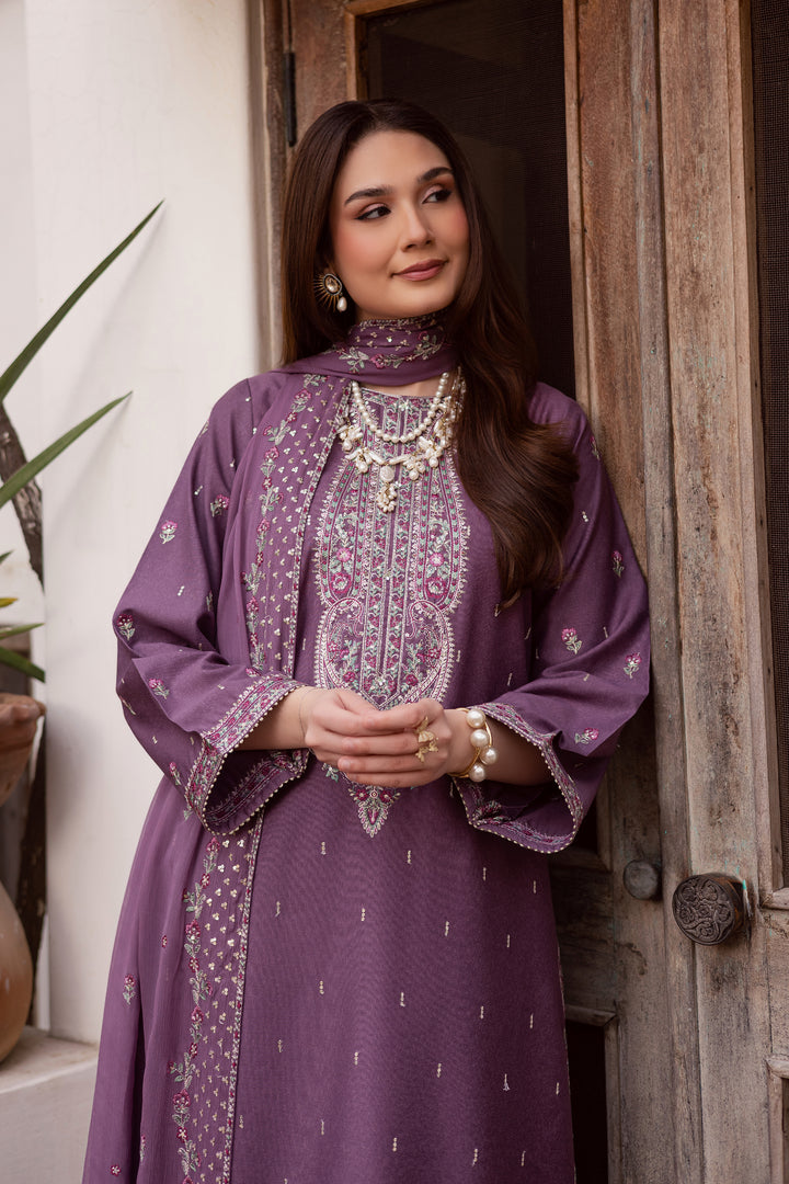  Neha 3Pc - Embroidered Festive Pret BATIK WINTER PRET 2025  BATIK   XS / Mauve / Textured Cotton-S / Mauve / Textured Cotton-M / Mauve / Textured Cotton-L / Mauve / Textured Cotton-XL / Mauve / Textured Cotton