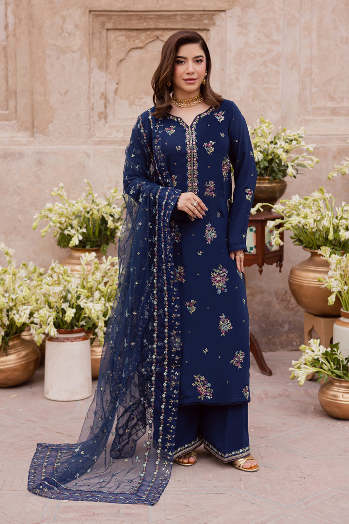  Neptune 3Pc - Festive Luxe Pret BATIKSTUDIO2025  BATIK   S / Midnight Blue / Georgette-M / Midnight Blue / Georgette-L / Midnight Blue / Georgette