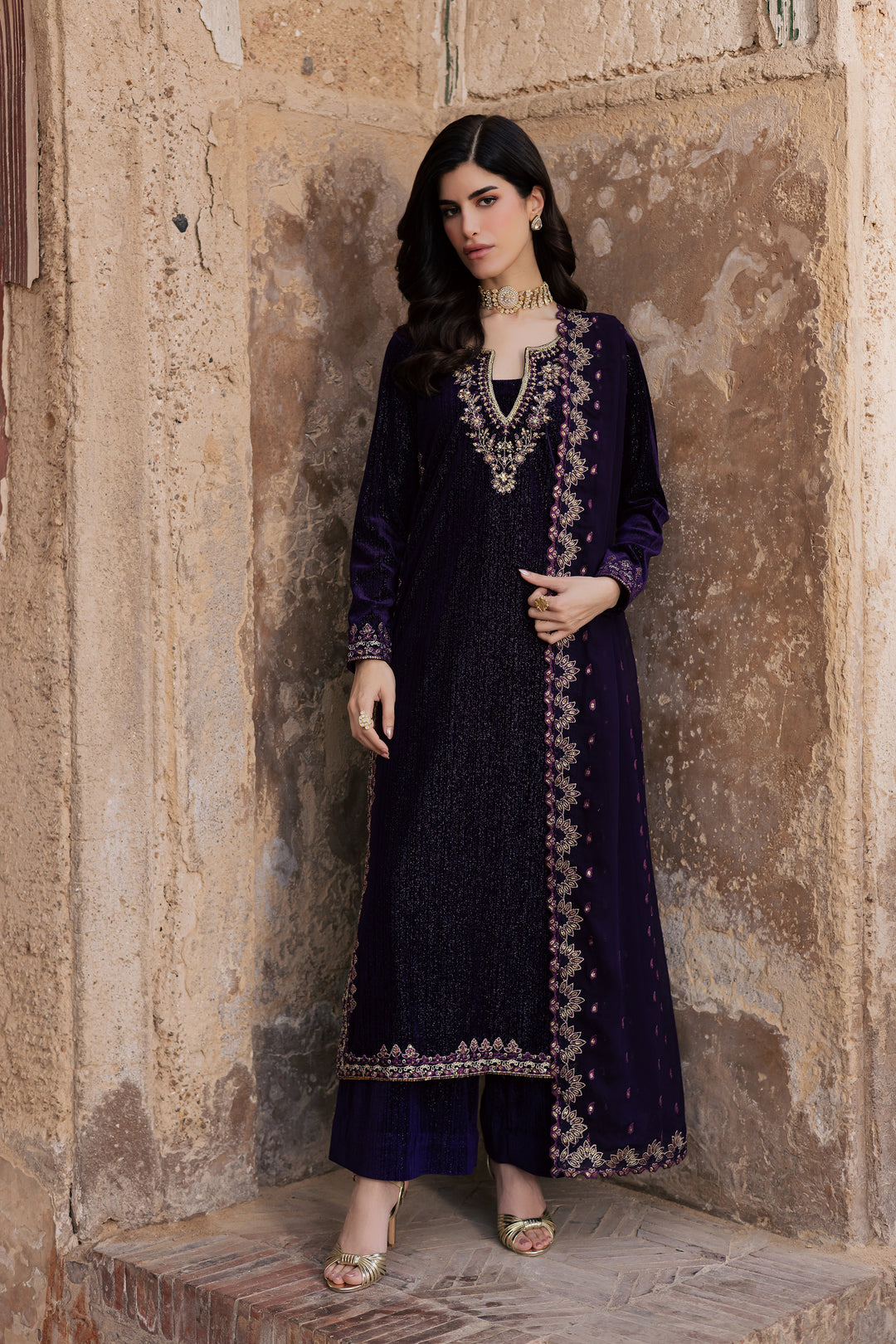  Nera 3Pc - Velvet Formal Dress BATIKstudio  BATIK   S / Dark Purple / Velvet-M / Dark Purple / Velvet-L / Dark Purple / Velvet