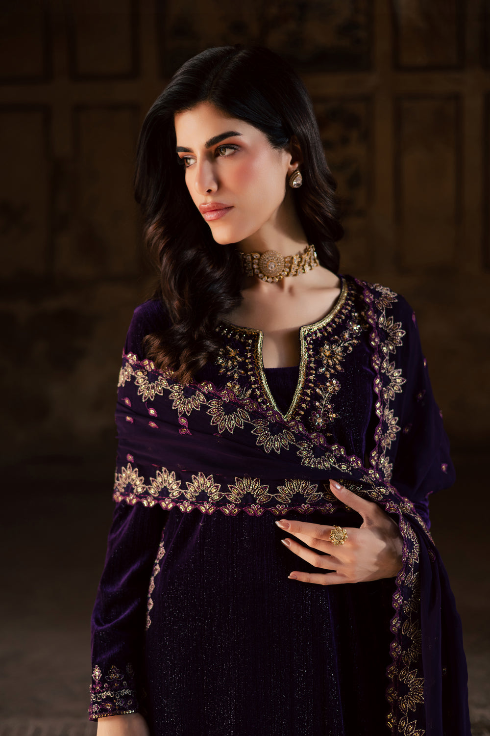  Nera 3Pc - Velvet Formal Dress BATIKstudio  BATIK   S / Dark Purple / Velvet-M / Dark Purple / Velvet-L / Dark Purple / Velvet