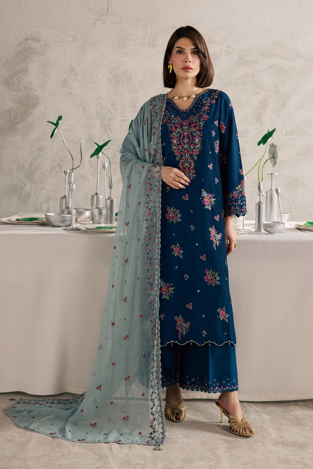  Nira 3Pc - Festive Embroidered Lawn BATIKEID2026  BATIK   XS / Teal / Giza-S / Teal / Giza-M / Teal / Giza-L / Teal / Giza-XL / Teal / Giza