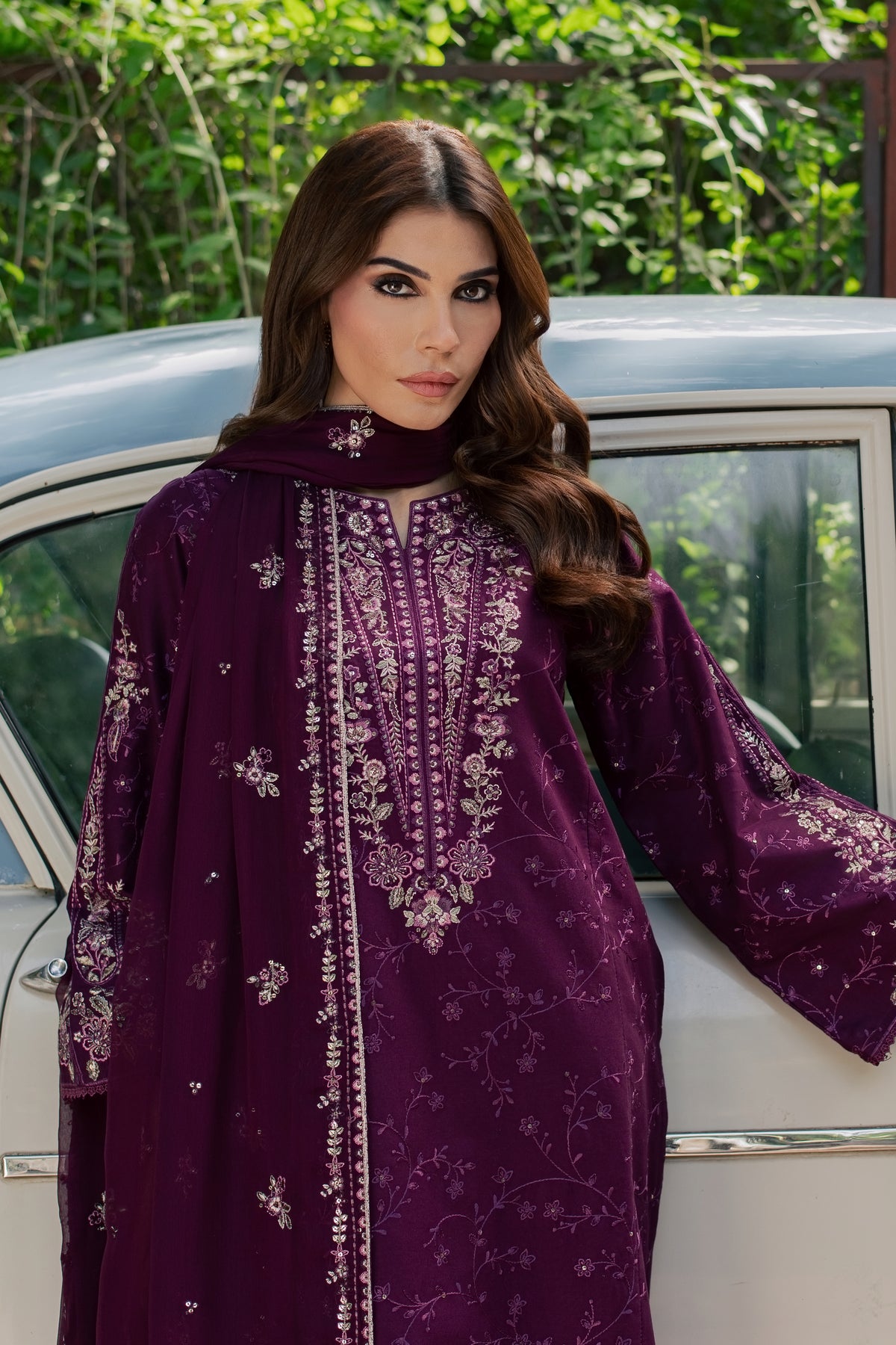 Niva 3Pc - Embroidered Khaddar Pret PRETKHADDAR2026  BATIK   XS / Pickled Beet / Khaddar