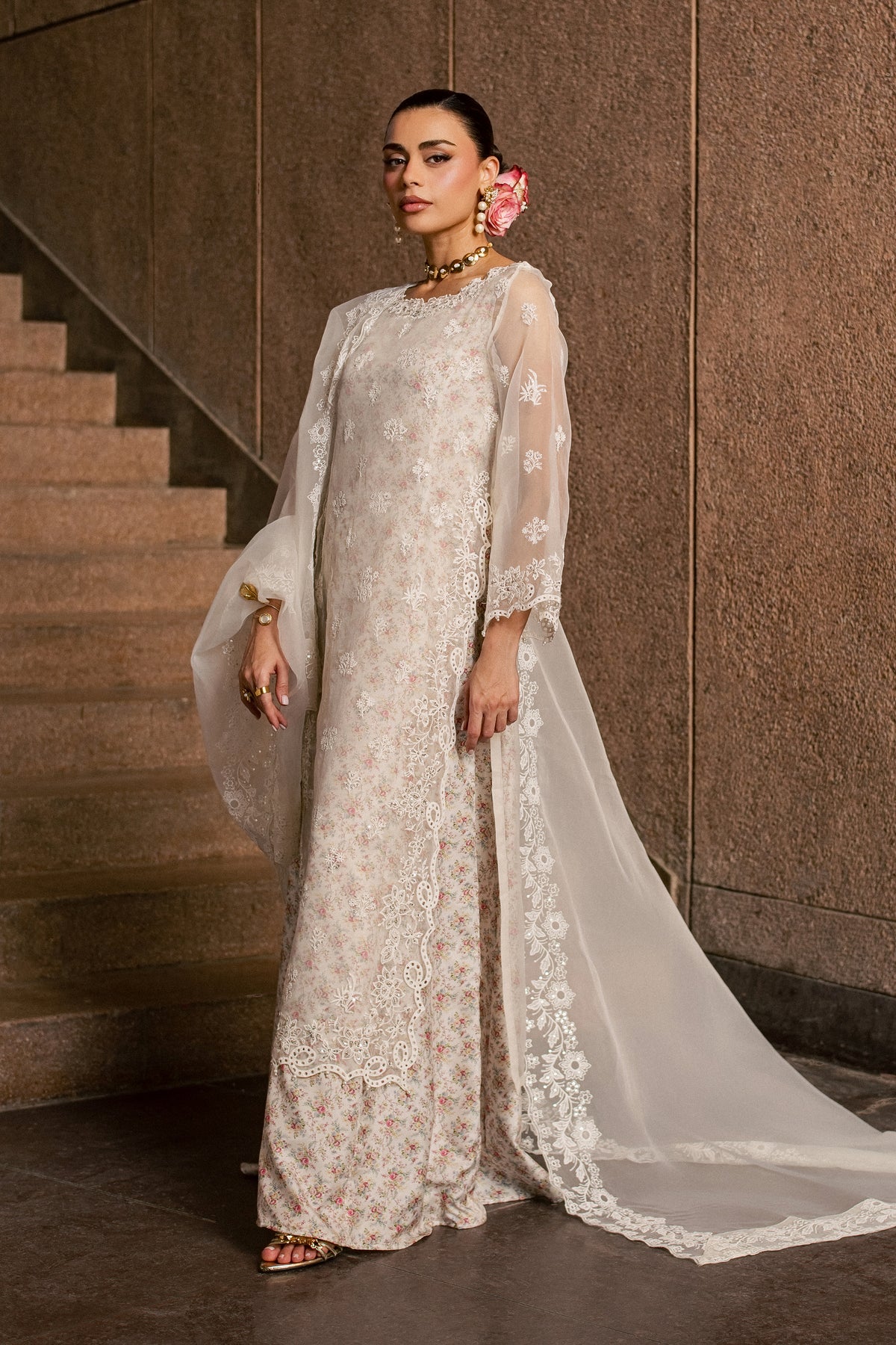 Niyah 3Pc - Festive Luxe Pret BATIKLUXESEP26  BATIK   XS / Off White / Organza