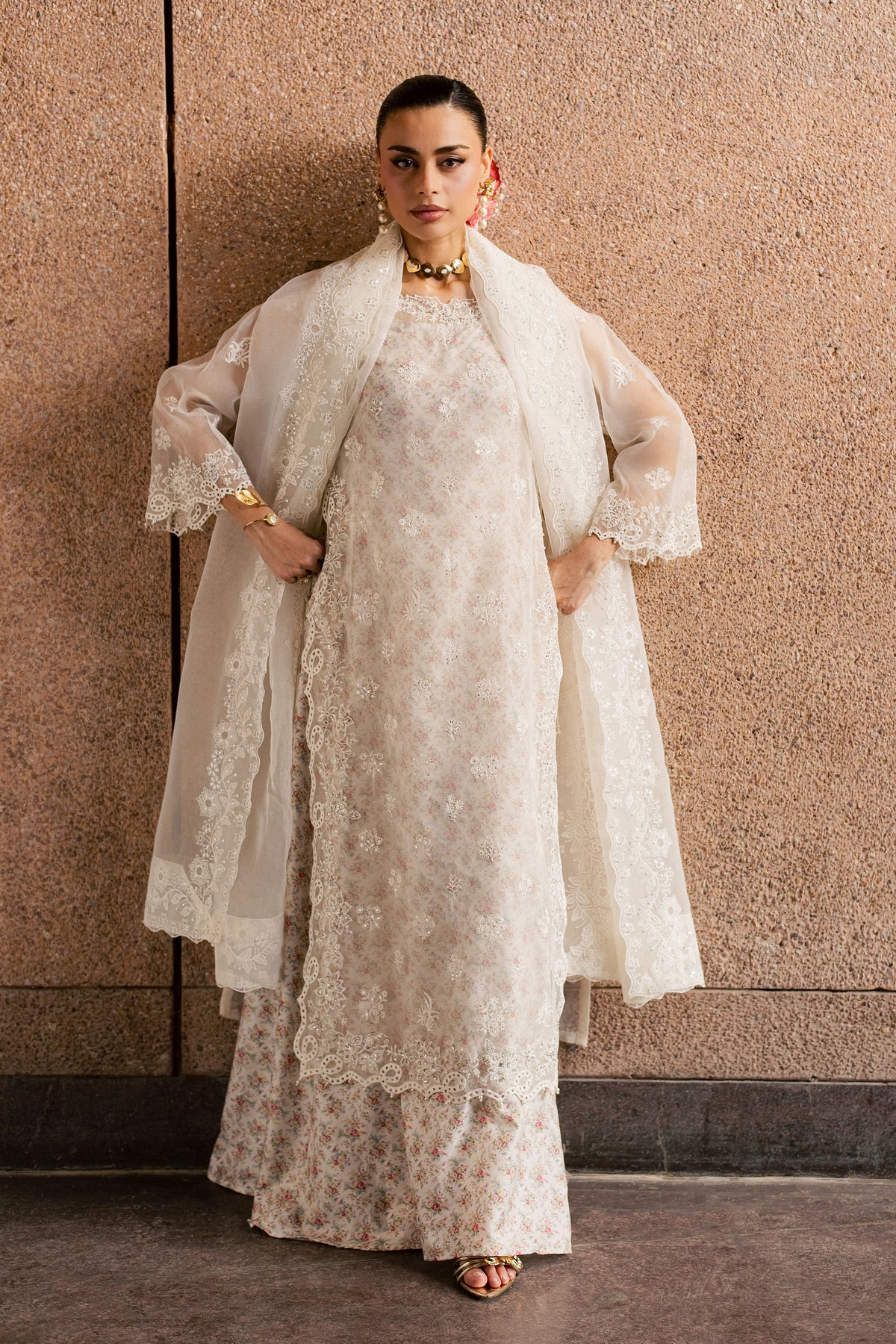 Niyah 3Pc - Festive Luxe Pret BATIKLUXESEP26  BATIK   XS / Off White / Organza