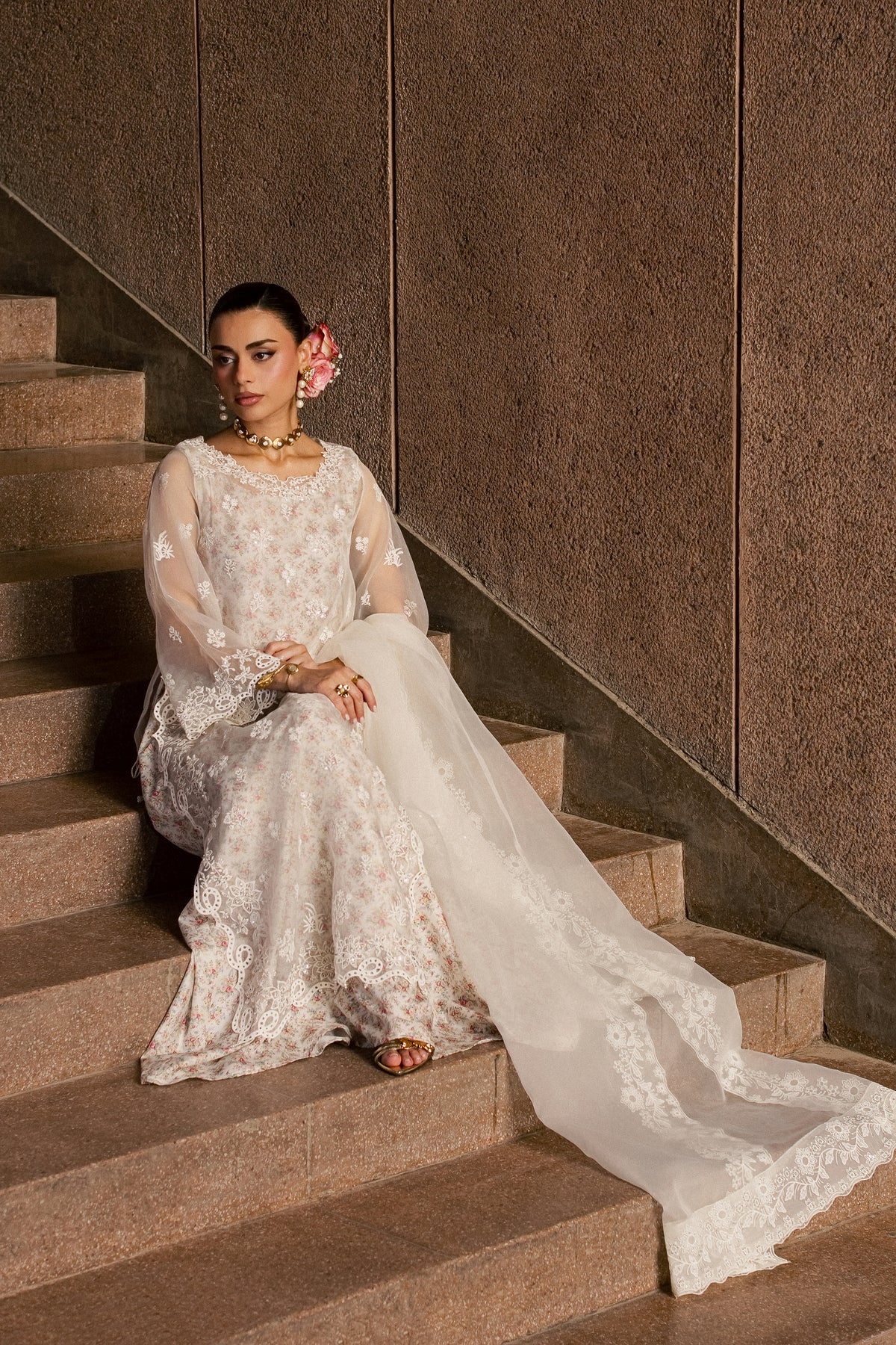 Niyah 3Pc - Festive Luxe Pret BATIKLUXESEP26  BATIK   XS / Off White / Organza