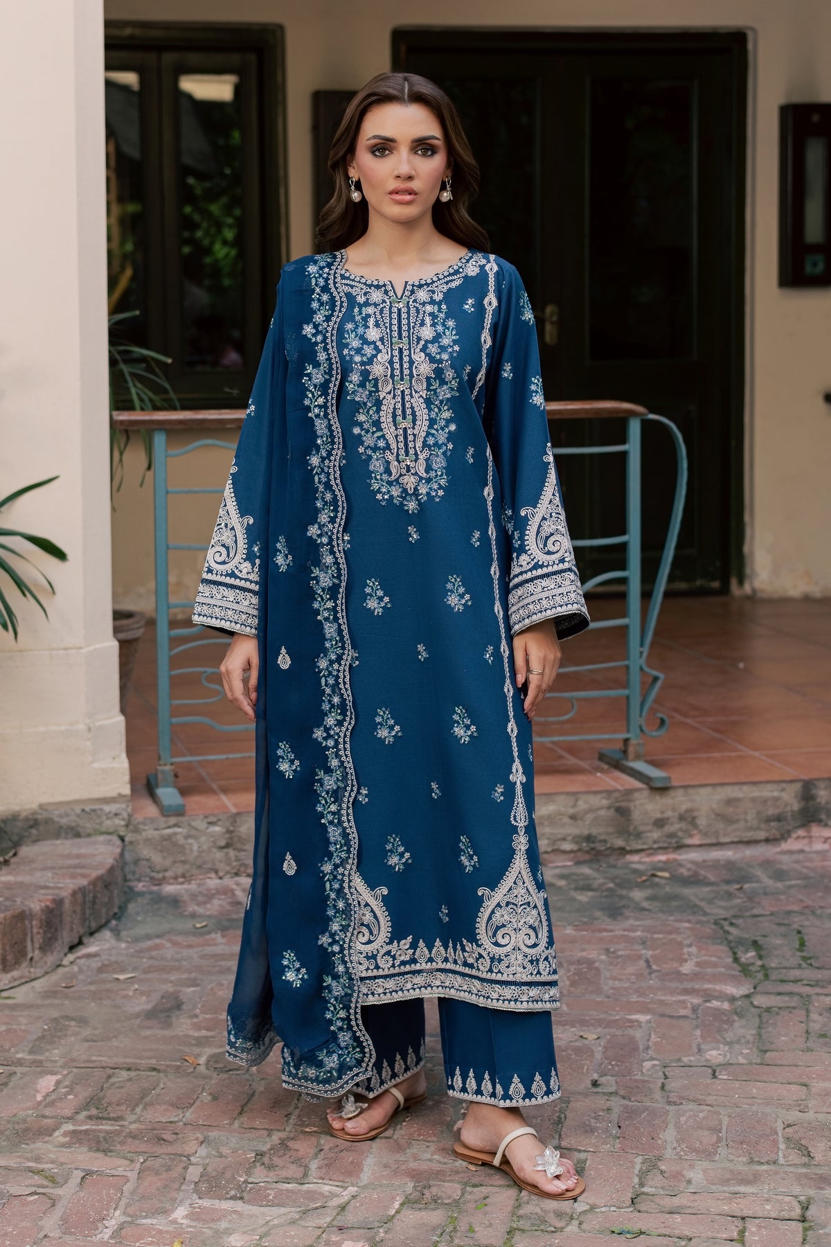 Nohur 3Pc - Embroidered Khaddar Pret PRETKHADDAR2026  BATIK   XS / Poseidon / Khaddar