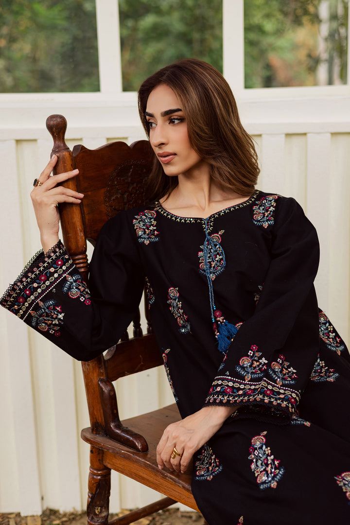  Noir Stitch 2Pc - Embroidered Khaddar Dress BATIK WINTER PRET 2025  BATIK   XS / Black / Khaddar-S / Black / Khaddar-M / Black / Khaddar-L / Black / Khaddar-XL / Black / Khaddar