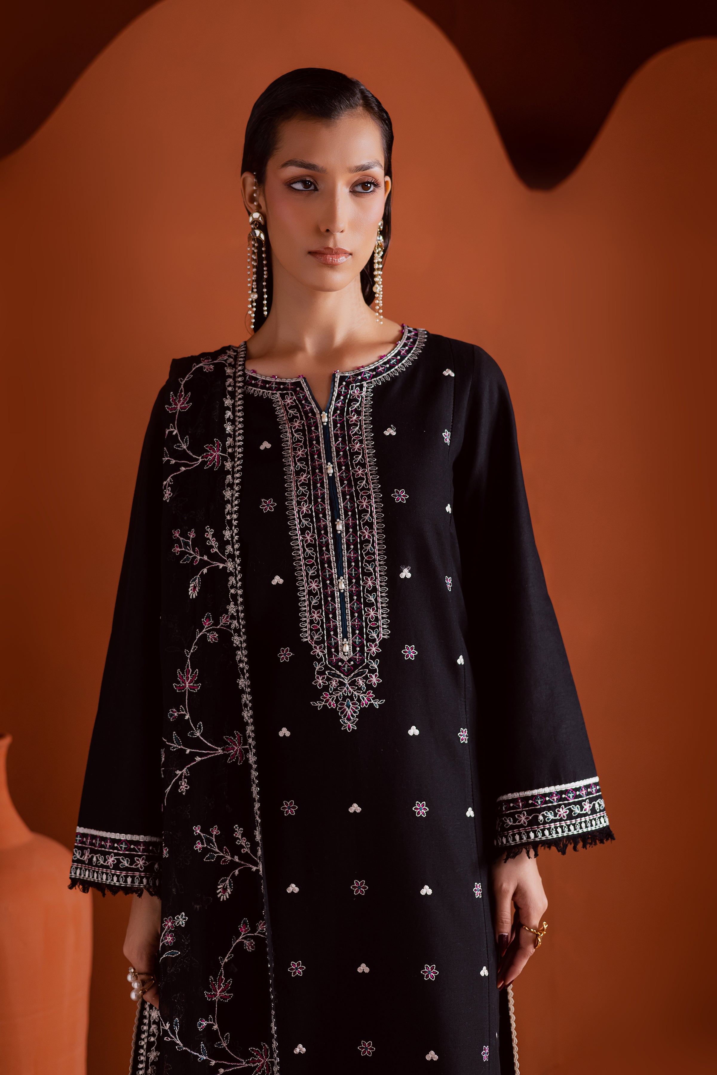  Noirline 3Pc - Embroidered Khaddar Dress BATIK WINTER PRET 2025  BATIK   XS / Black / Khaddar-S / Black / Khaddar-M / Black / Khaddar-L / Black / Khaddar-XL / Black / Khaddar