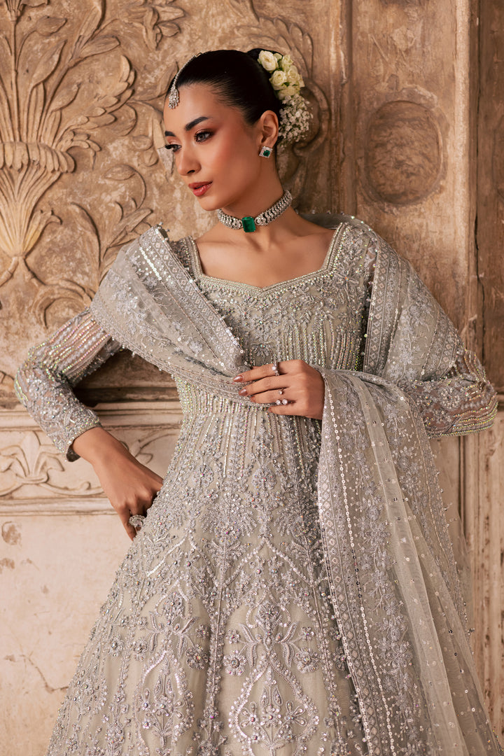  Noor e Sahar 3Pc - Bridal Dress BATIKSTUDIO2025  BATIK   S / Silver / Organza-M / Silver / Organza-L / Silver / Organza