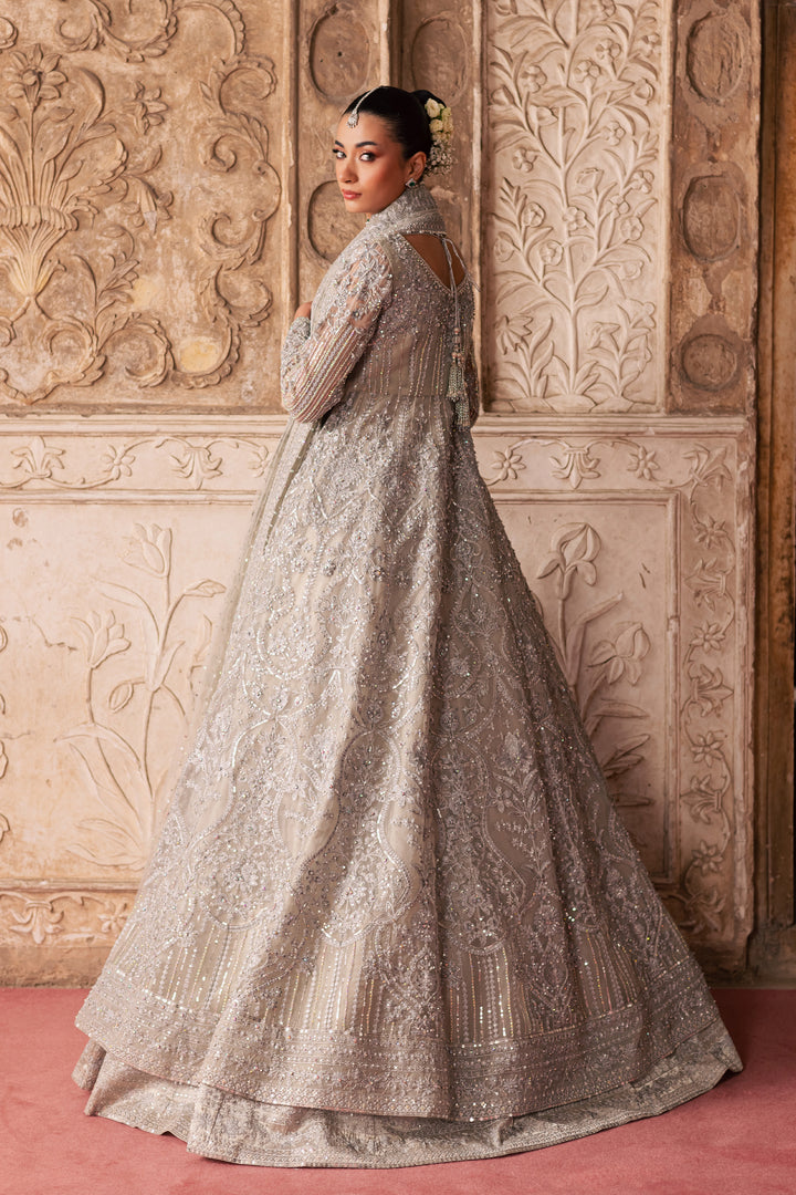  Noor e Sahar 3Pc - Bridal Dress BATIKSTUDIO2025  BATIK   S / Silver / Organza-M / Silver / Organza-L / Silver / Organza