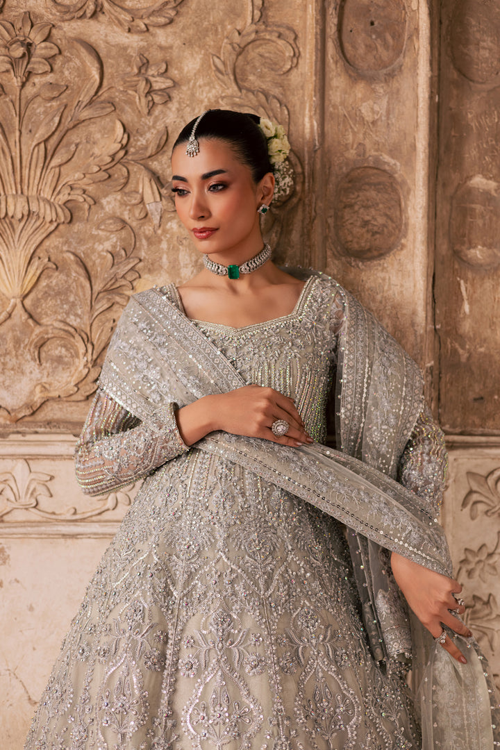  Noor e Sahar 3Pc - Bridal Dress BATIKSTUDIO2025  BATIK   S / Silver / Organza-M / Silver / Organza-L / Silver / Organza