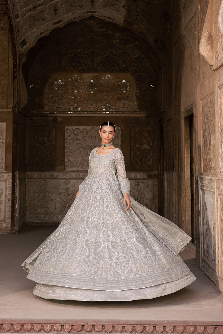  Noor e Sahar 3Pc - Bridal Dress BATIKSTUDIO2025  BATIK   S / Silver / Organza-M / Silver / Organza-L / Silver / Organza