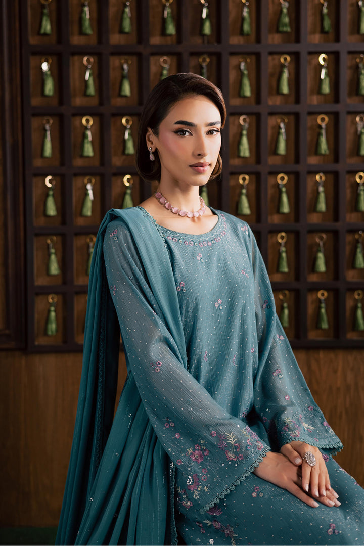  Noore 3Pc - Festive Luxury Formal BATIKSS26  BATIK   S / Aqua / Zari Crinkle-M / Aqua / Zari Crinkle-L / Aqua / Zari Crinkle
