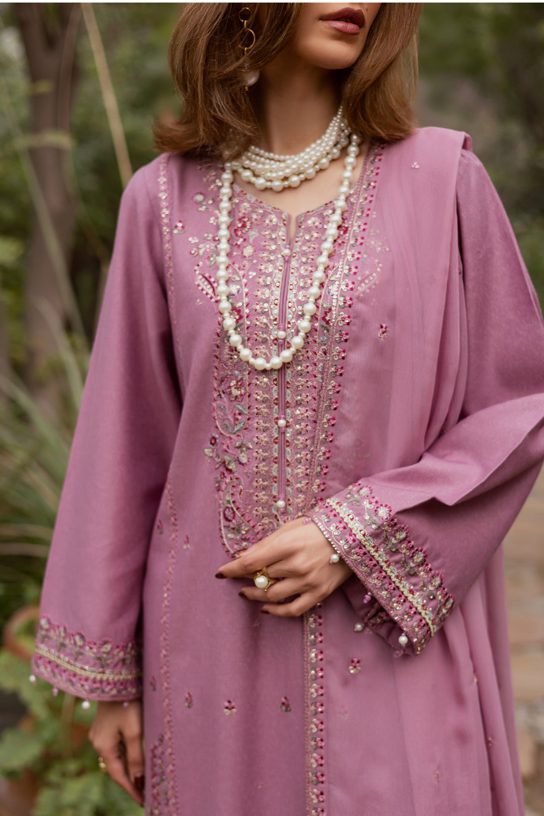  November 3Pc - Embroidered Festive Pret BATIK WINTER PRET 2025  BATIK   XS / Dusky Orchid / Textured Cotton-S / Dusky Orchid / Textured Cotton-M / Dusky Orchid / Textured Cotton-L / Dusky Orchid / Textured Cotton-XL / Dusky Orchid / Textured Cotton