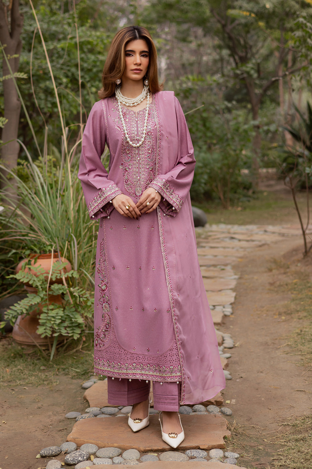  November 3Pc - Embroidered Festive Pret BATIK WINTER PRET 2025  BATIK   XS / Dusky Orchid / Textured Cotton-S / Dusky Orchid / Textured Cotton-M / Dusky Orchid / Textured Cotton-L / Dusky Orchid / Textured Cotton-XL / Dusky Orchid / Textured Cotton