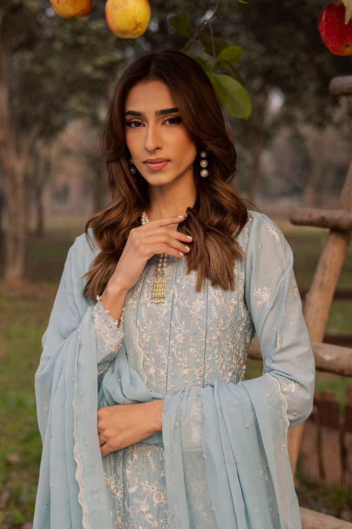  Nur Ray 3Pc - Festive Embroidered Lawn BATIKEID2026  BATIK   XS / Sky Blue / Pima Lawn-S / Sky Blue / Pima Lawn-M / Sky Blue / Pima Lawn-L / Sky Blue / Pima Lawn-XL / Sky Blue / Pima Lawn