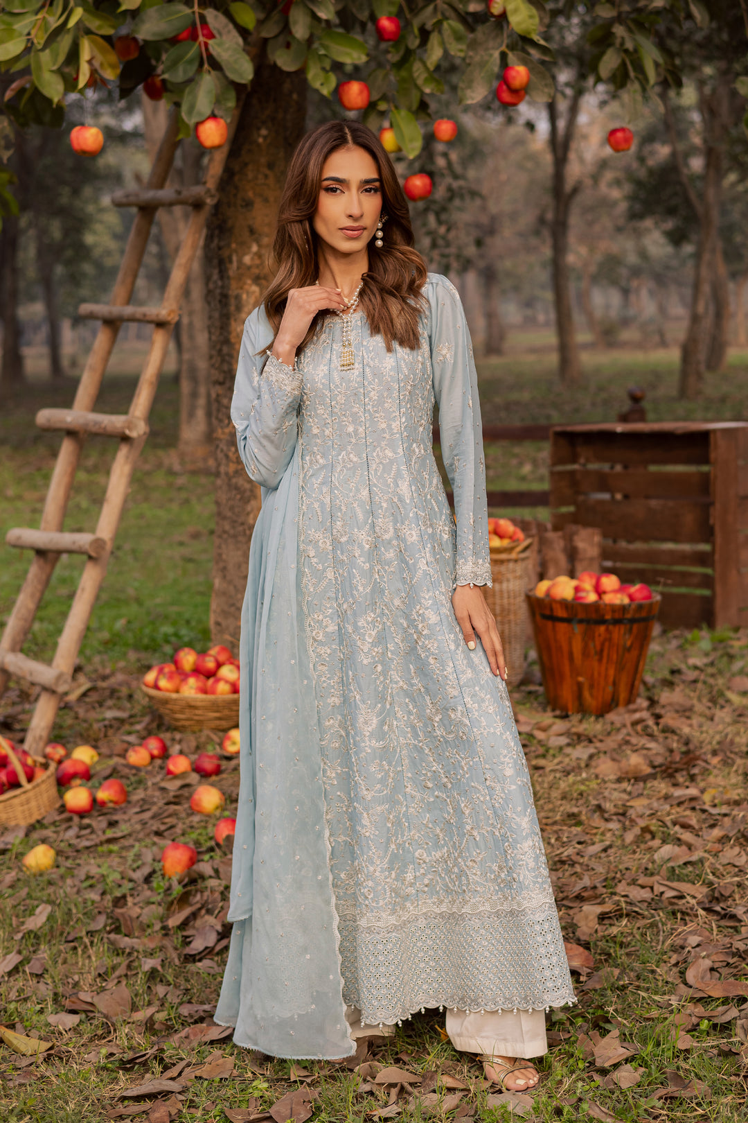  Nur Ray 3Pc - Festive Embroidered Lawn BATIKEID2026  BATIK   XS / Sky Blue / Pima Lawn-S / Sky Blue / Pima Lawn-M / Sky Blue / Pima Lawn-L / Sky Blue / Pima Lawn-XL / Sky Blue / Pima Lawn
