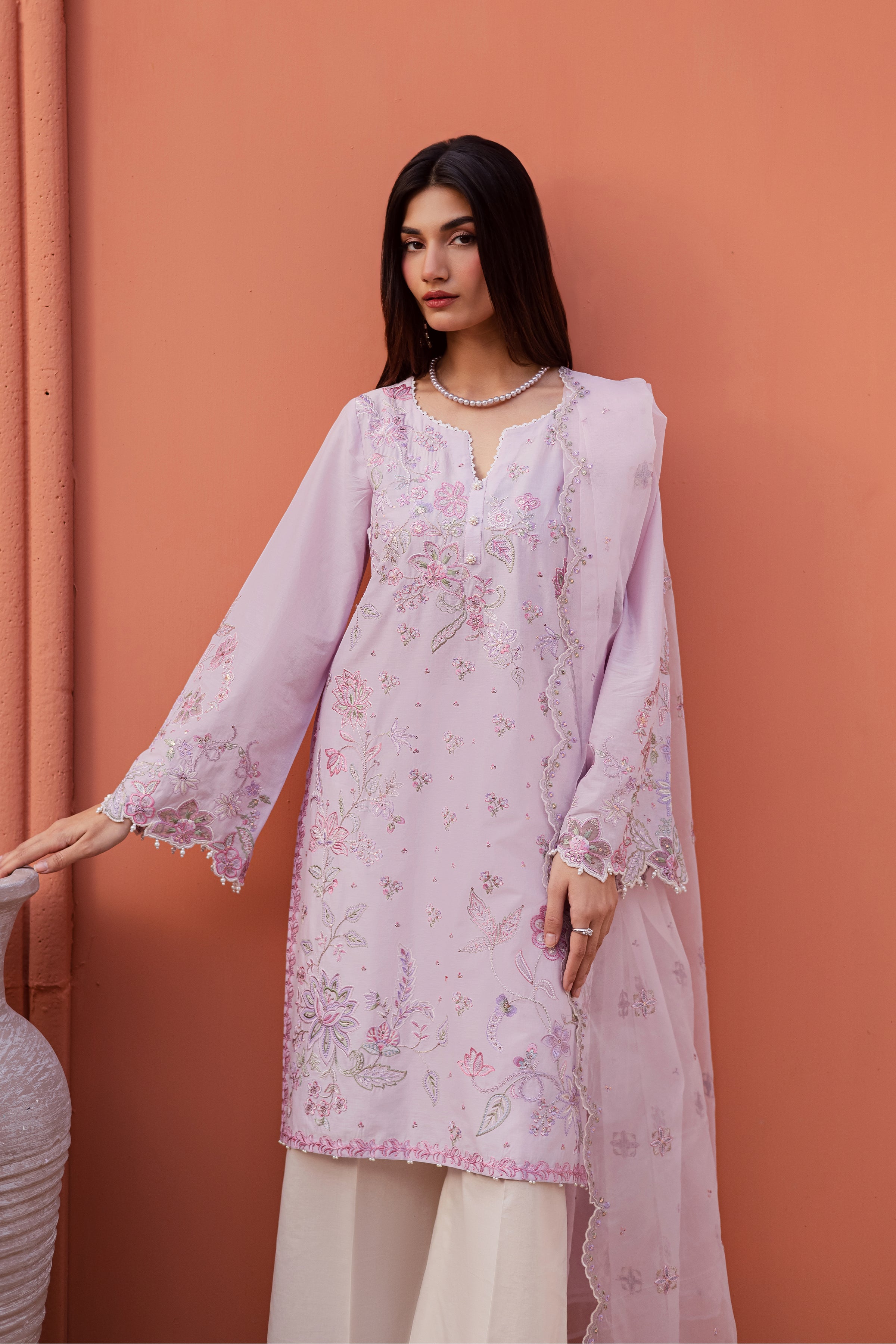  Nysa 3Pc - Festive Embroidered Lawn BATIKEID2026  BATIK   XS / Lilac / Pima Lawn-S / Lilac / Pima Lawn-M / Lilac / Pima Lawn-L / Lilac / Pima Lawn-XL / Lilac / Pima Lawn