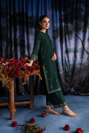 Green Olive 2Pc - Embroidered Lawn Dress - BATIK