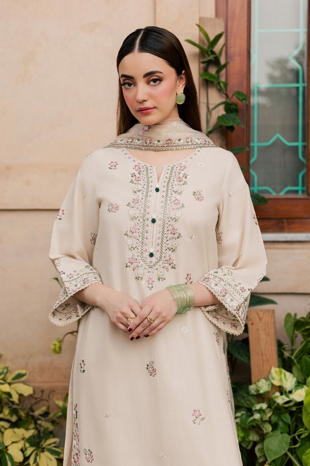 Oak Wood 3Pc - Embroidered Khaddar Pret PRETKHADDAR2026  BATIK   XS / French Oak / Khaddar