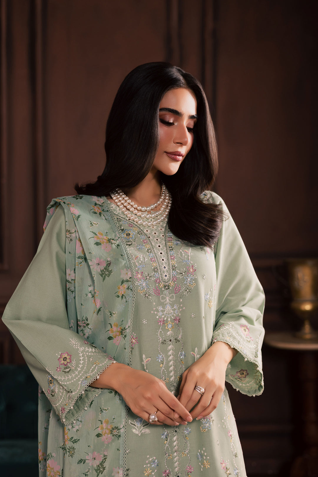  October 3Pc - Embroidered Khaddar Dress BATIK WINTER PRET 2025  BATIK   XS / Sea Green / Khaddar-S / Sea Green / Khaddar-M / Sea Green / Khaddar-L / Sea Green / Khaddar-XL / Sea Green / Khaddar