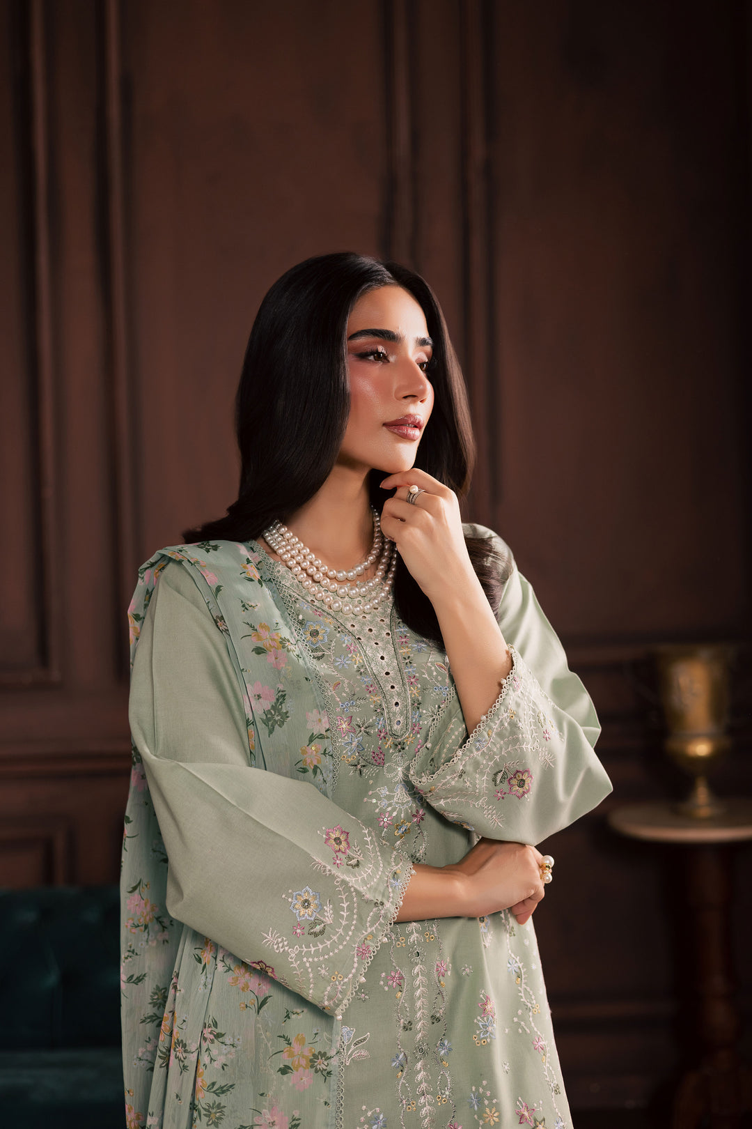  October 3Pc - Embroidered Khaddar Dress BATIK WINTER PRET 2025  BATIK   XS / Sea Green / Khaddar-S / Sea Green / Khaddar-M / Sea Green / Khaddar-L / Sea Green / Khaddar-XL / Sea Green / Khaddar