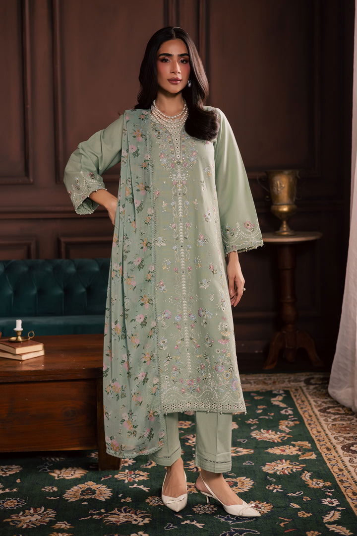  October 3Pc - Embroidered Khaddar Dress BATIK WINTER PRET 2025  BATIK   XS / Sea Green / Khaddar-S / Sea Green / Khaddar-M / Sea Green / Khaddar-L / Sea Green / Khaddar-XL / Sea Green / Khaddar