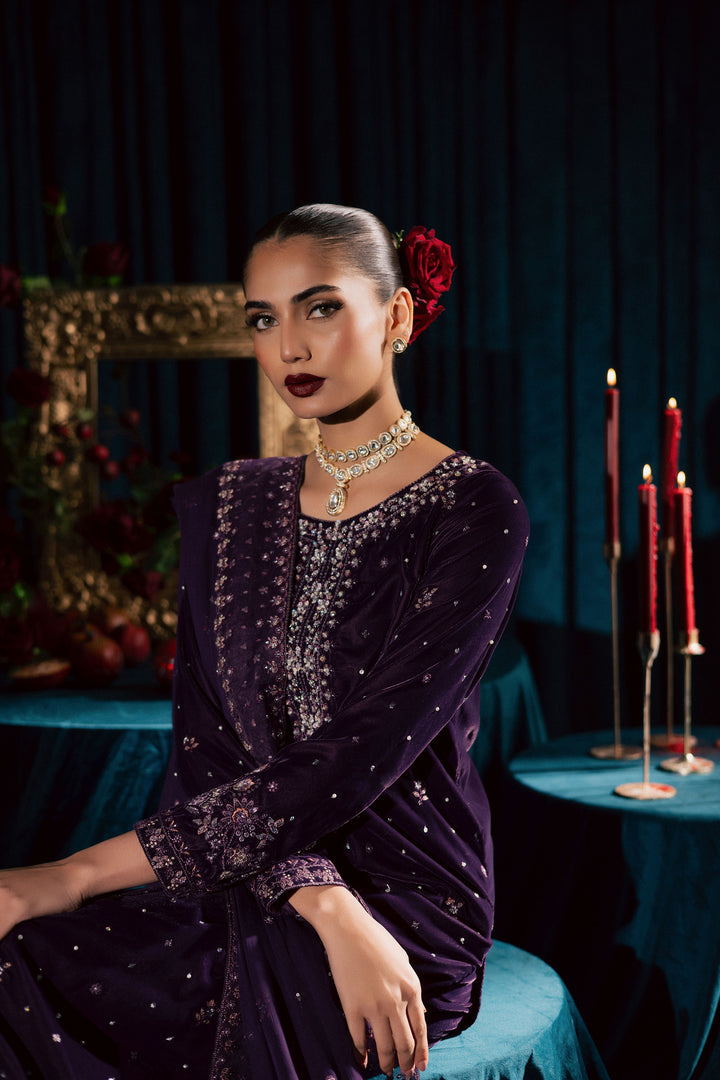  Odin 3Pc - Velvet Formal Dress BATIKSTUDIO2025  BATIK   S / Violet / Velvet-M / Violet / Velvet-L / Violet / Velvet