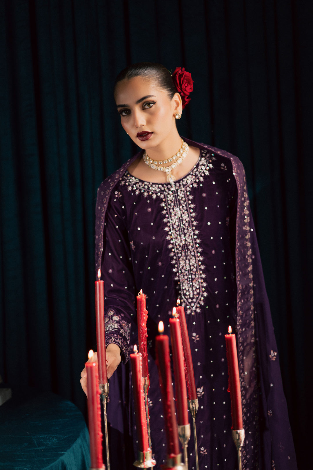  Odin 3Pc - Velvet Formal Dress BATIKSTUDIO2025  BATIK   S / Violet / Velvet-M / Violet / Velvet-L / Violet / Velvet