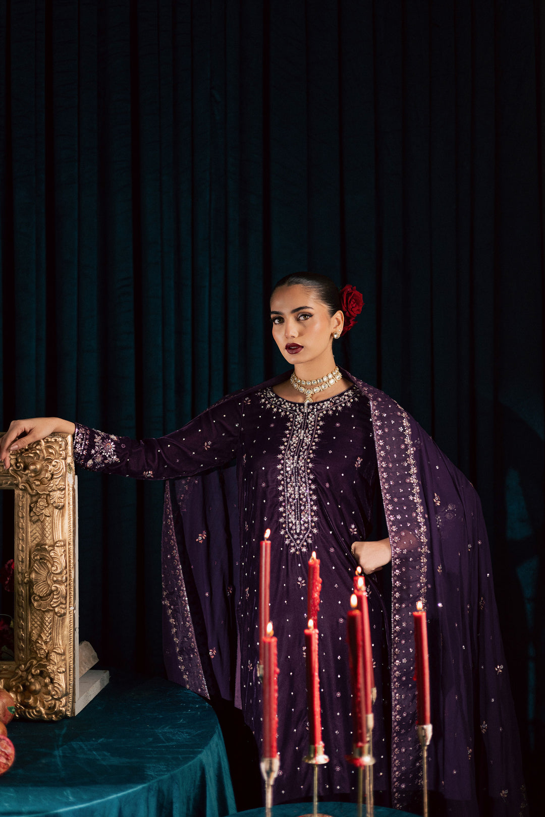  Odin 3Pc - Velvet Formal Dress BATIKSTUDIO2025  BATIK   S / Violet / Velvet-M / Violet / Velvet-L / Violet / Velvet