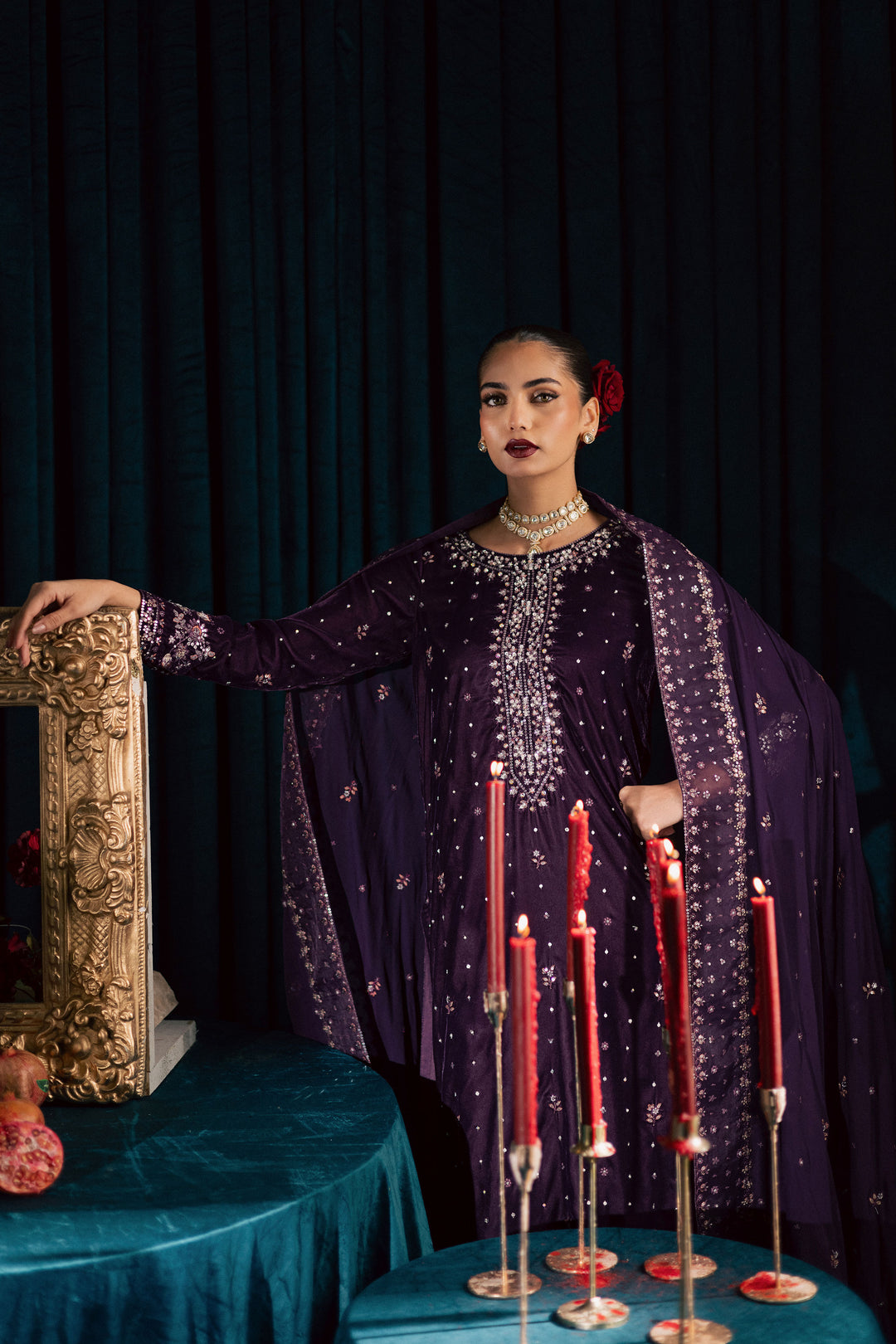  Odin 3Pc - Velvet Formal Dress BATIKSTUDIO2025  BATIK   S / Violet / Velvet-M / Violet / Velvet-L / Violet / Velvet