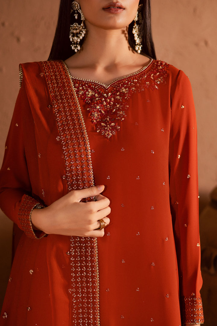  Olive Charm 3Pc- Festive Luxe Pret BATIKSTUDIO2025  BATIK   S / Burnt Orange / Georgette-M / Burnt Orange / Georgette-L / Burnt Orange / Georgette