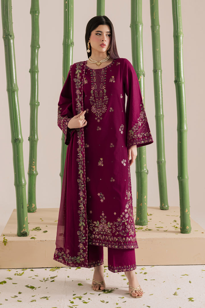  Omavi 3Pc - Embroidered Khaddar Dress BATIK WINTER PRET 2025  BATIK   XS / Magenta Purple / Khaddar-S / Magenta Purple / Khaddar-M / Magenta Purple / Khaddar-L / Magenta Purple / Khaddar-XL / Magenta Purple / Khaddar