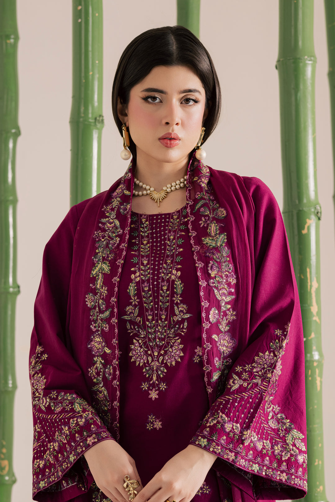  Omavi 3Pc - Embroidered Khaddar Dress BATIK WINTER PRET 2025  BATIK   XS / Magenta Purple / Khaddar-S / Magenta Purple / Khaddar-M / Magenta Purple / Khaddar-L / Magenta Purple / Khaddar-XL / Magenta Purple / Khaddar