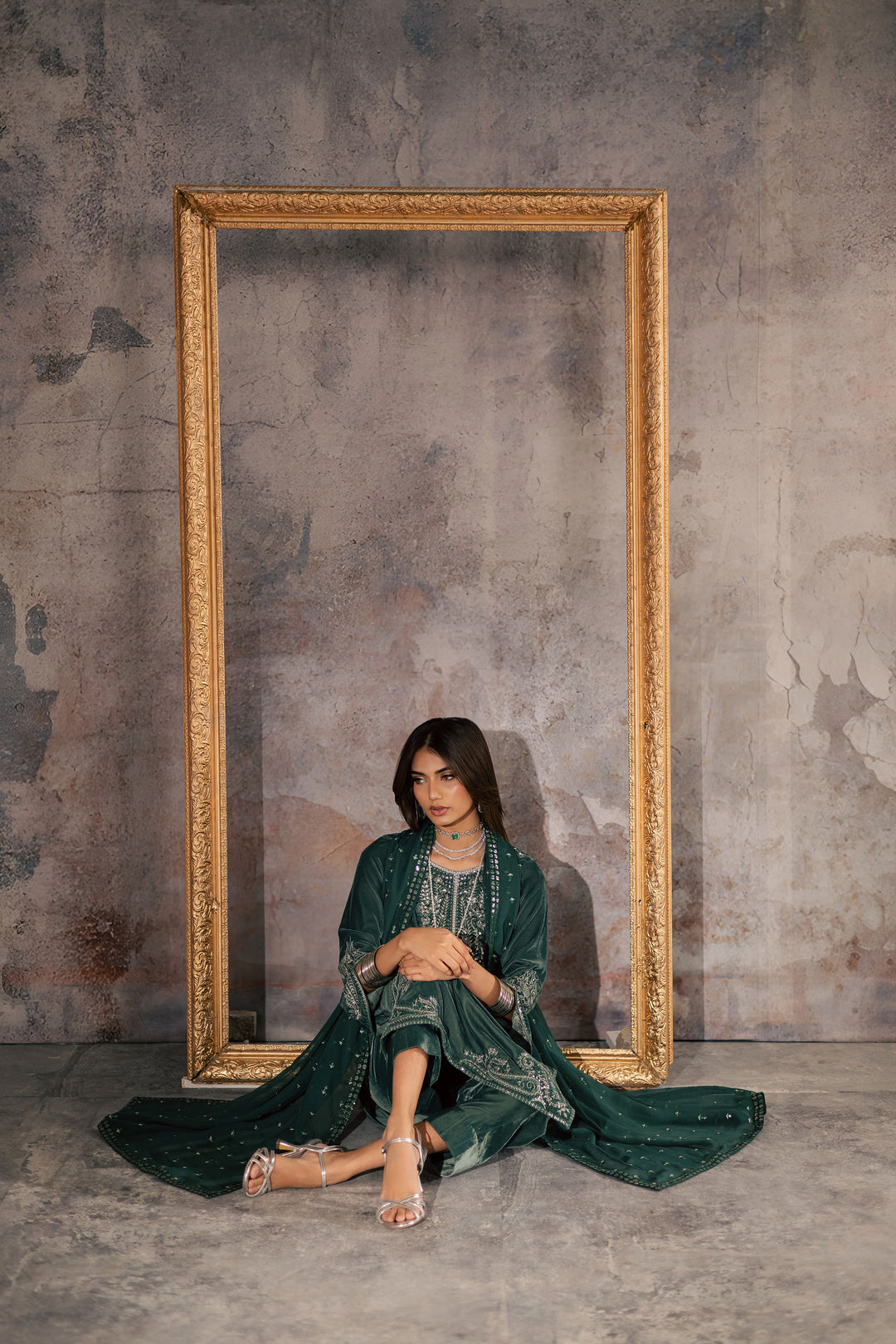  Opal 3Pc - Velvet Formal Dress BATIKstudio  BATIK   S / Steel Teal / Velvet-M / Steel Teal / Velvet-L / Steel Teal / Velvet