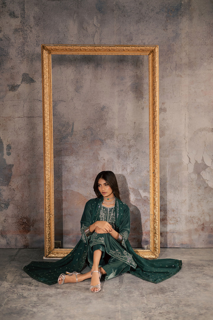  Opal 3Pc - Velvet Formal Dress BATIKstudio  BATIK   S / Steel Teal / Velvet-M / Steel Teal / Velvet-L / Steel Teal / Velvet