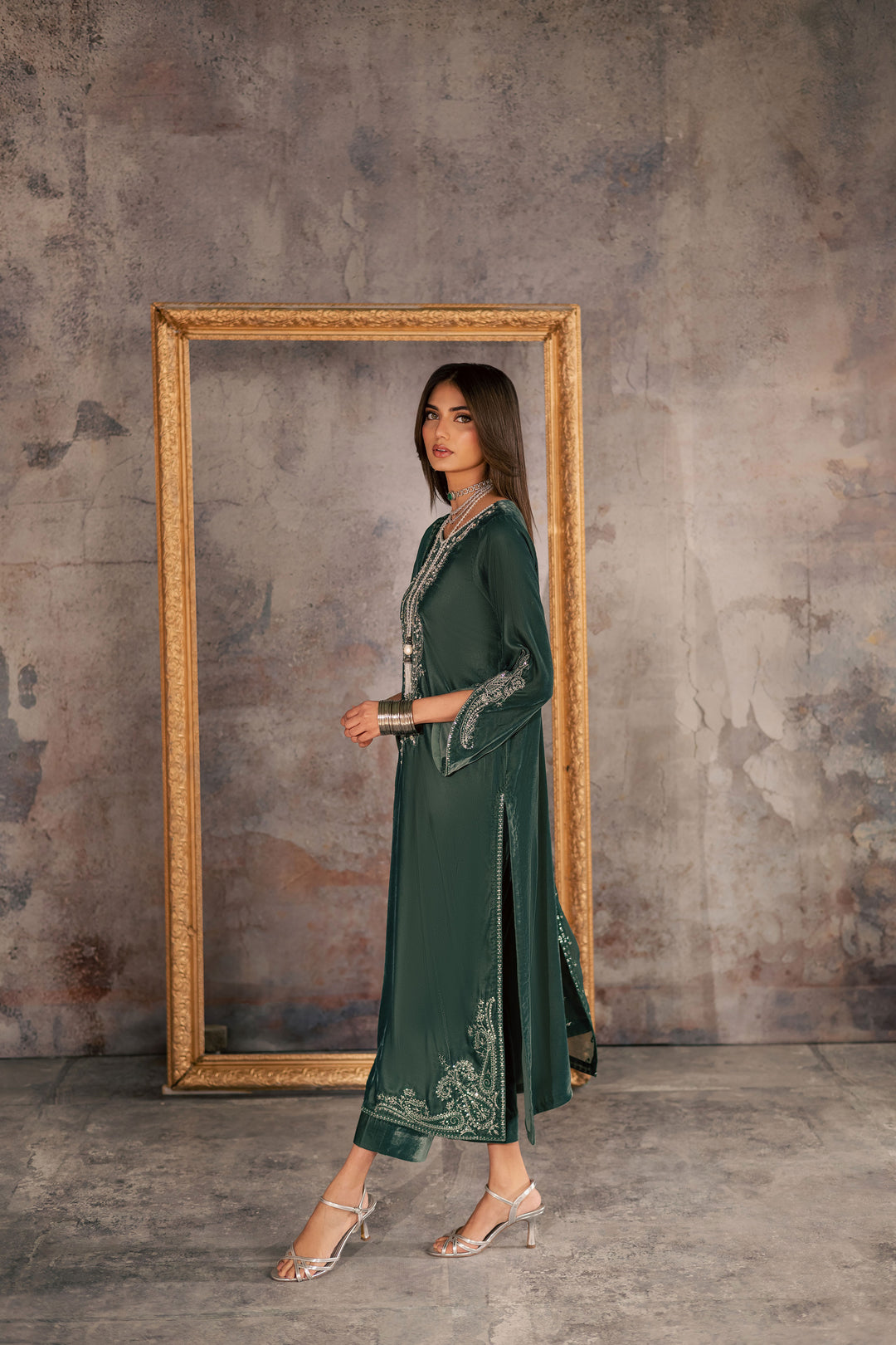  Opal 3Pc - Velvet Formal Dress BATIKstudio  BATIK   S / Steel Teal / Velvet-M / Steel Teal / Velvet-L / Steel Teal / Velvet