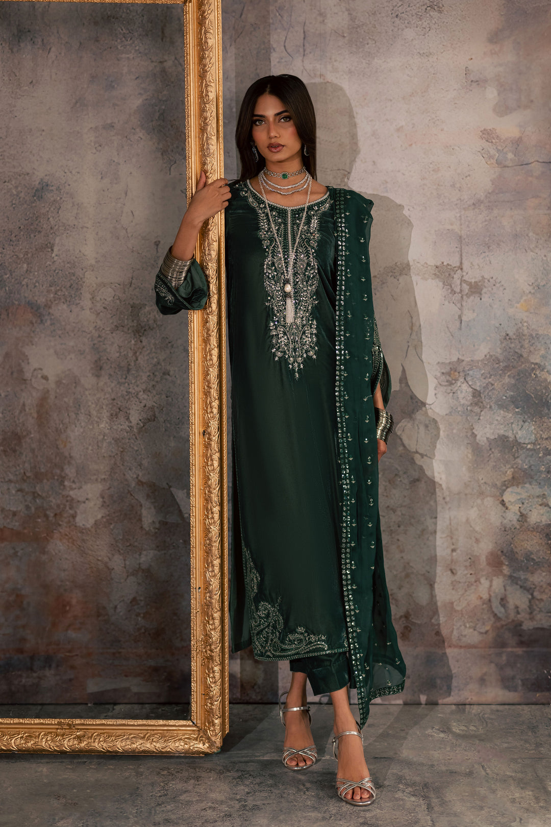  Opal 3Pc - Velvet Formal Dress BATIKstudio  BATIK   S / Steel Teal / Velvet-M / Steel Teal / Velvet-L / Steel Teal / Velvet