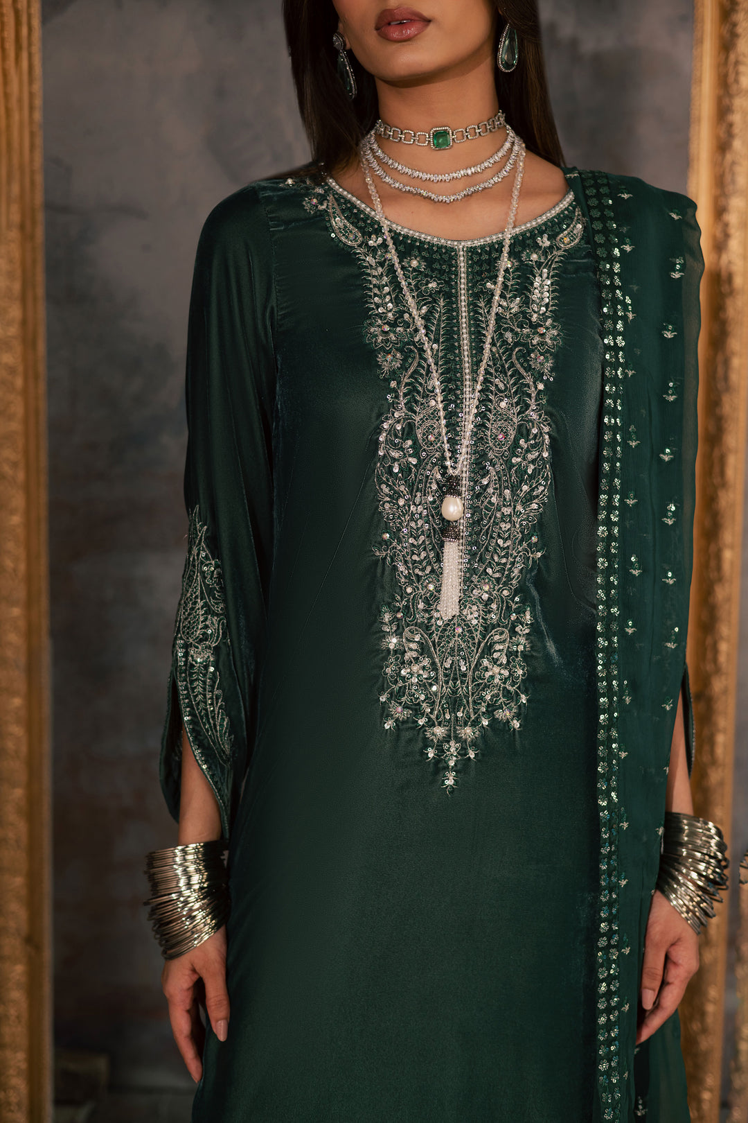  Opal 3Pc - Velvet Formal Dress BATIKstudio  BATIK   S / Steel Teal / Velvet-M / Steel Teal / Velvet-L / Steel Teal / Velvet