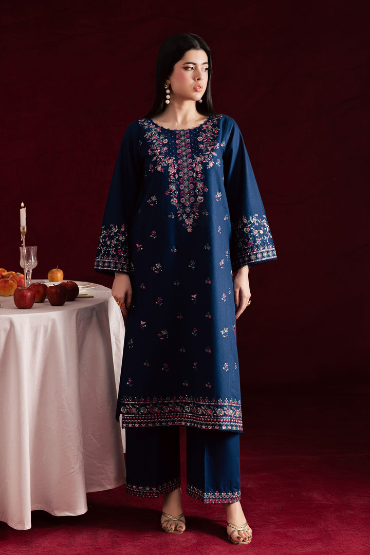 Opal Iris 2Pc - Embroidered Khaddar Dress BATIK WINTER PRET 2025  BATIK   XS / Blue / Khaddar-S / Blue / Khaddar-M / Blue / Khaddar-L / Blue / Khaddar-XL / Blue / Khaddar