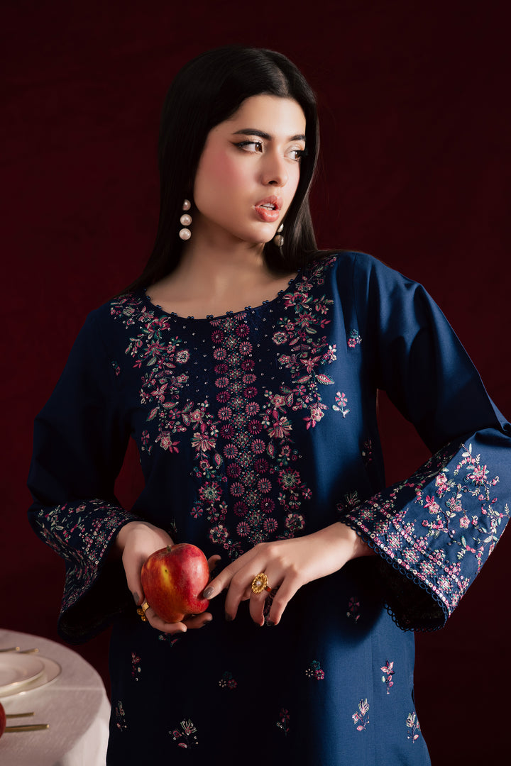  Opal Iris 2Pc - Embroidered Khaddar Dress BATIK WINTER PRET 2025  BATIK   XS / Blue / Khaddar-S / Blue / Khaddar-M / Blue / Khaddar-L / Blue / Khaddar-XL / Blue / Khaddar