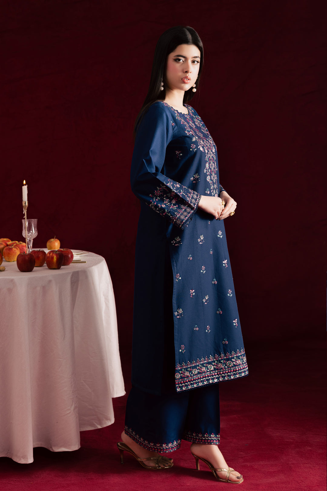  Opal Iris 2Pc - Embroidered Khaddar Dress BATIK WINTER PRET 2025  BATIK   XS / Blue / Khaddar-S / Blue / Khaddar-M / Blue / Khaddar-L / Blue / Khaddar-XL / Blue / Khaddar