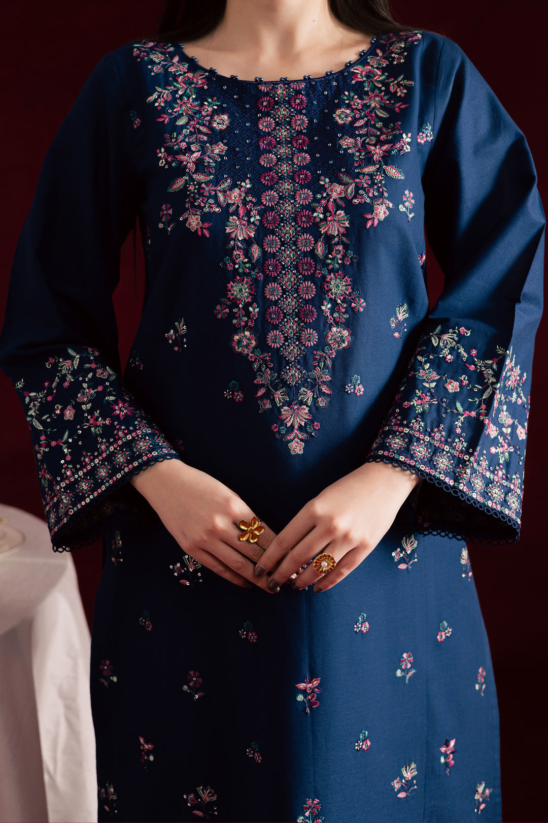  Opal Iris 2Pc - Embroidered Khaddar Dress BATIK WINTER PRET 2025  BATIK   XS / Blue / Khaddar-S / Blue / Khaddar-M / Blue / Khaddar-L / Blue / Khaddar-XL / Blue / Khaddar