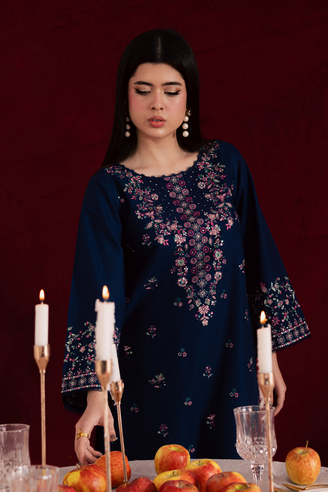  Opal Iris 2Pc - Embroidered Khaddar Dress BATIK WINTER PRET 2025  BATIK   XS / Blue / Khaddar-S / Blue / Khaddar-M / Blue / Khaddar-L / Blue / Khaddar-XL / Blue / Khaddar