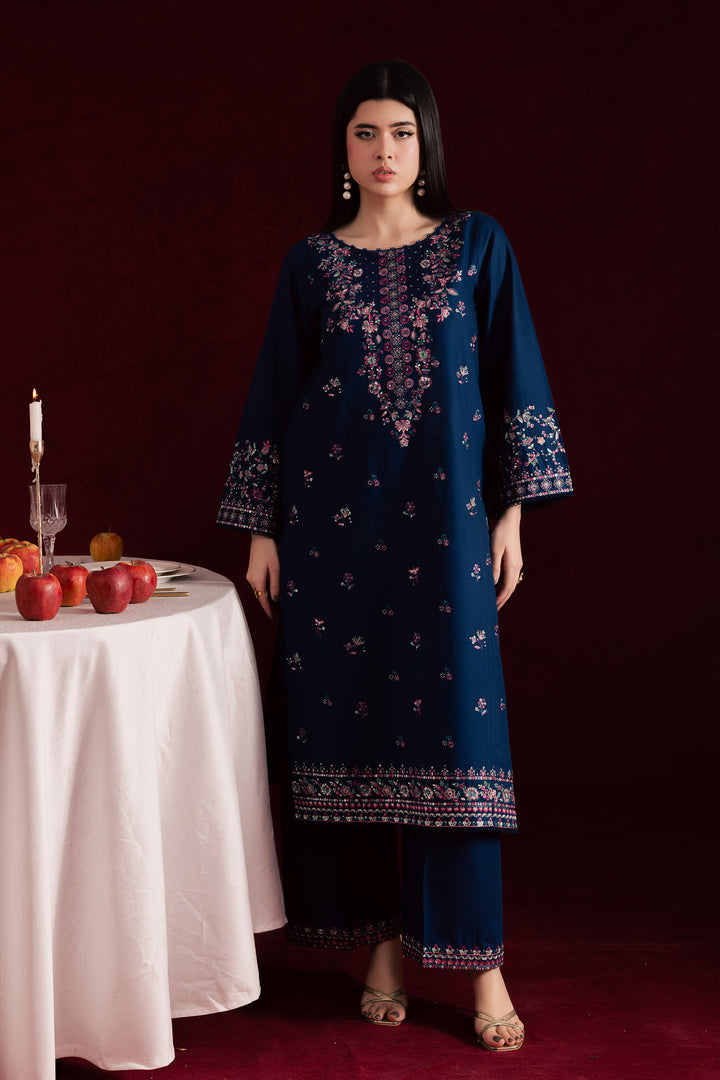  Opal Iris 2Pc - Embroidered Khaddar Dress BATIK WINTER PRET 2025  BATIK   XS / Blue / Khaddar-S / Blue / Khaddar-M / Blue / Khaddar-L / Blue / Khaddar-XL / Blue / Khaddar