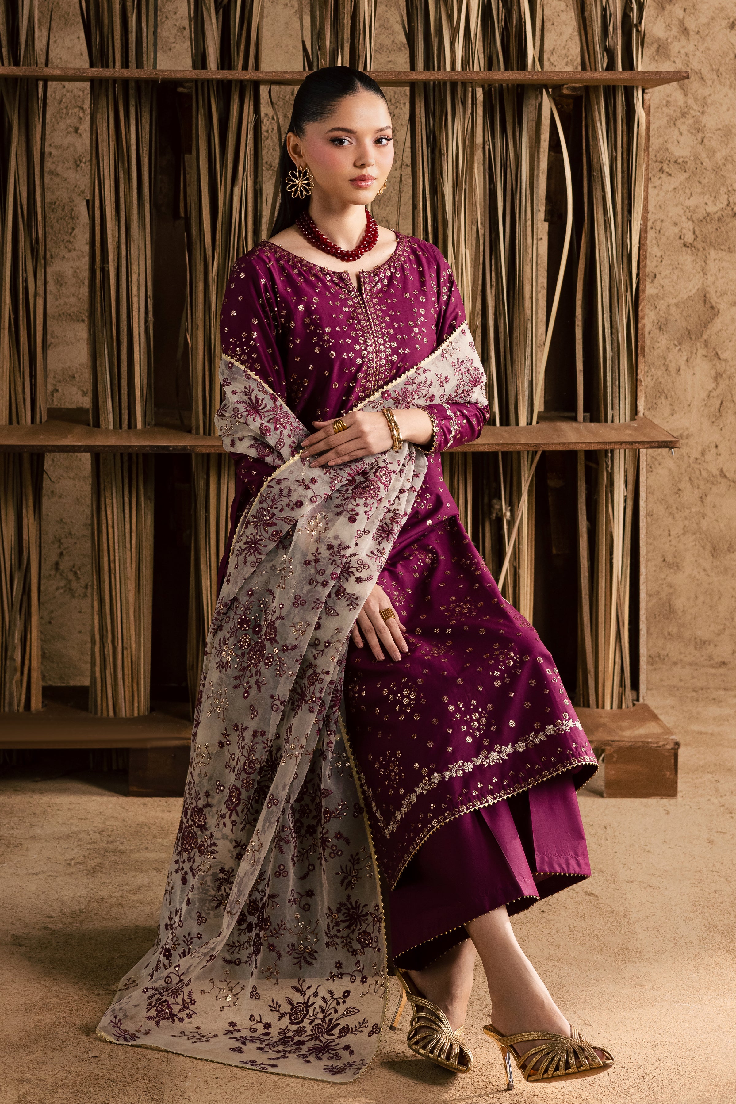  Oslo 3Pc - Festive Eid Pret BATIKEID2026  BATIK   XS / Magenta / Giza-S / Magenta / Giza-M / Magenta / Giza-L / Magenta / Giza-XL / Magenta / Giza