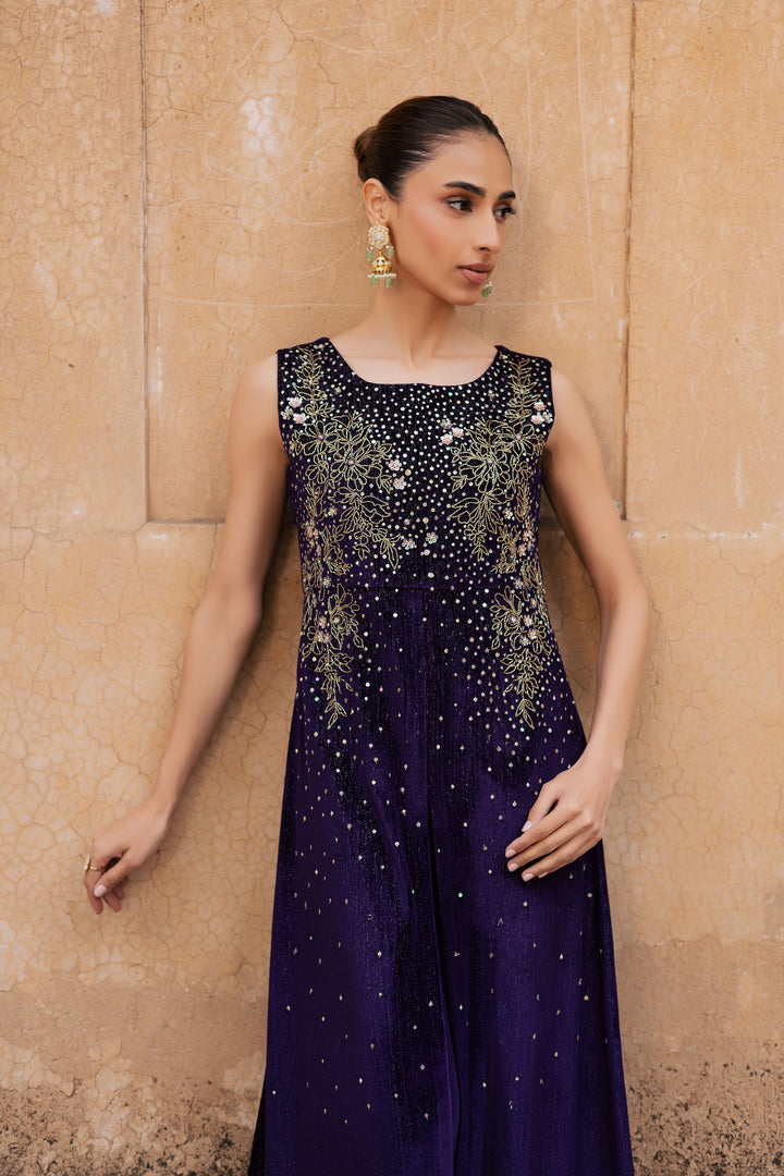  Parisa 2Pc - Velvet Formal Dress BATIKstudio  BATIK   S / Dark Purple / Velvet-M / Dark Purple / Velvet-L / Dark Purple / Velvet